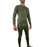 סט תרמי חולצה + מכנס בצבע ירוק זית מבית GTS